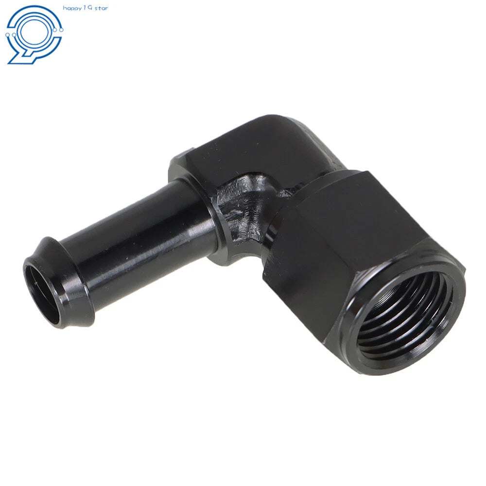 90 Degree AN6 Female to 3/8" Barb Hose Adapter for Universal Applications