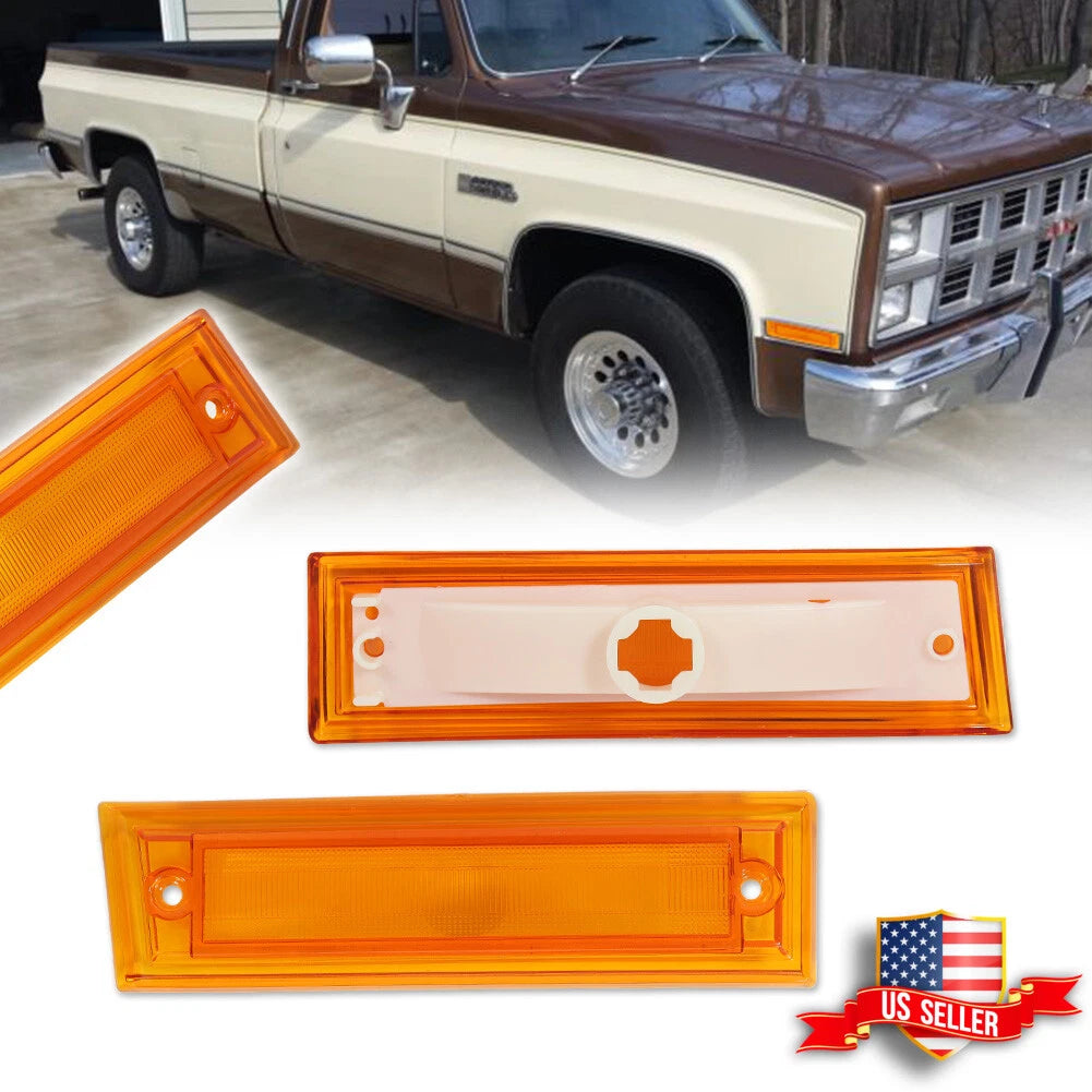 Amber Front Side Marker Lights for Chevrolet C10 C20 C30 GMC C1500 C2500 (1981–1991)