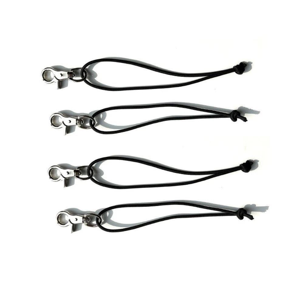 Elastic snowboard leash cord with steel buckle for secure load attachment