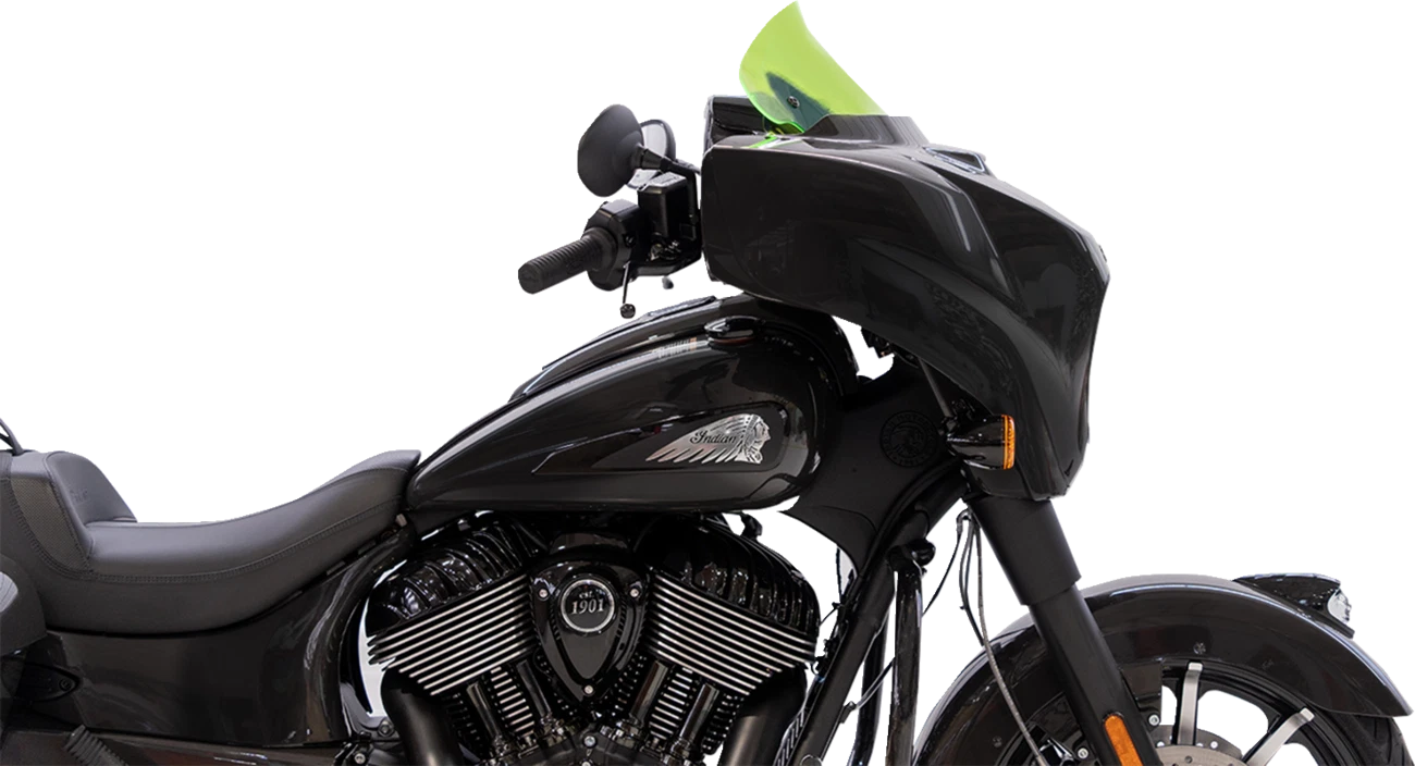Klock Werks Kolor Flare Windshield 10" Green Ice for Harley Davidson (2014–2023)