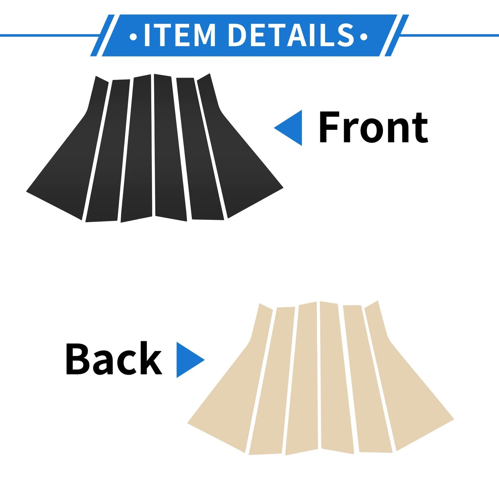 6 Pcs Door Pillar Window Trim for Hyundai Santa Fe ix45 (2019–2021) Black
