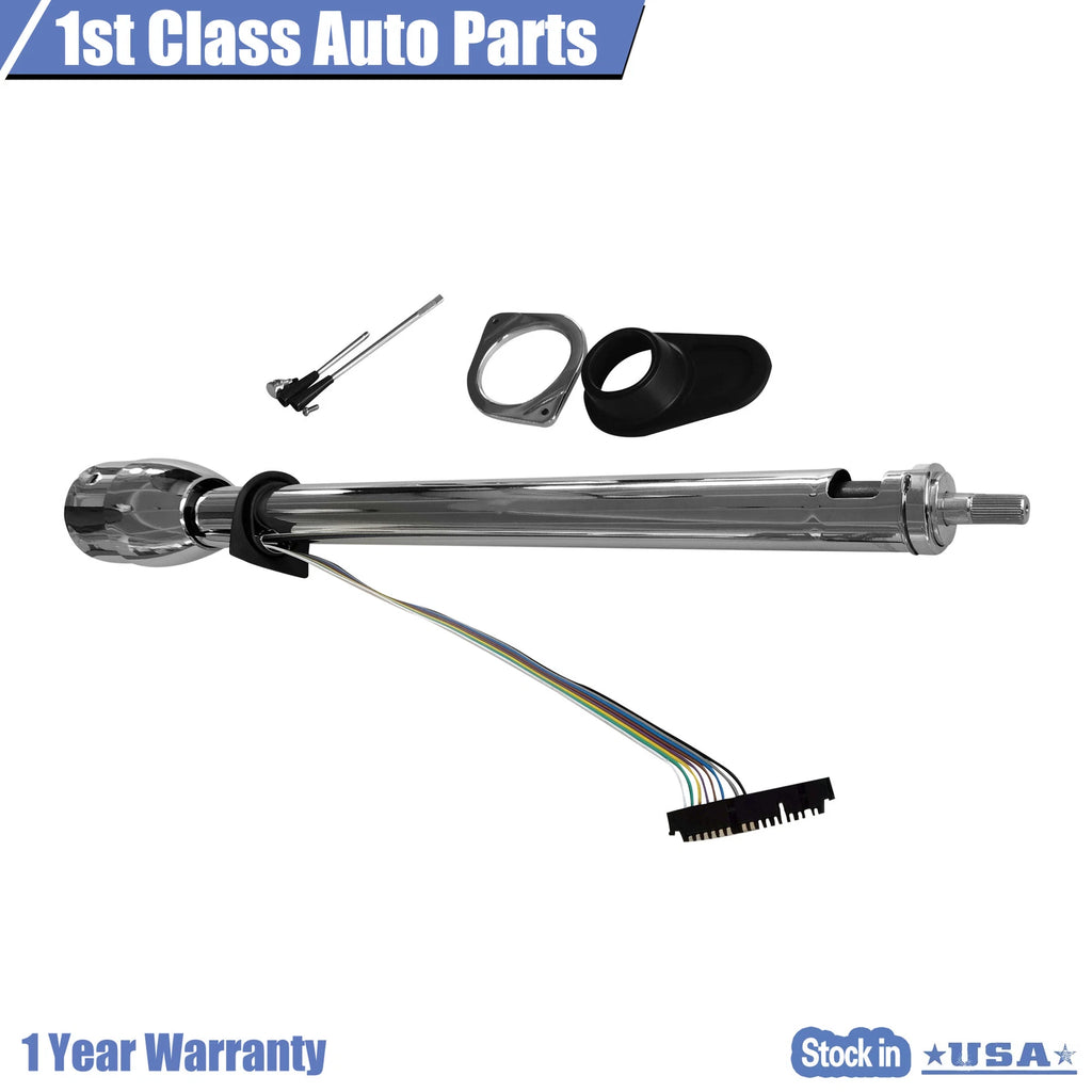 35" Tilt Shift Steering Column for Universal Vehicles (Paintable Steel Chrome)