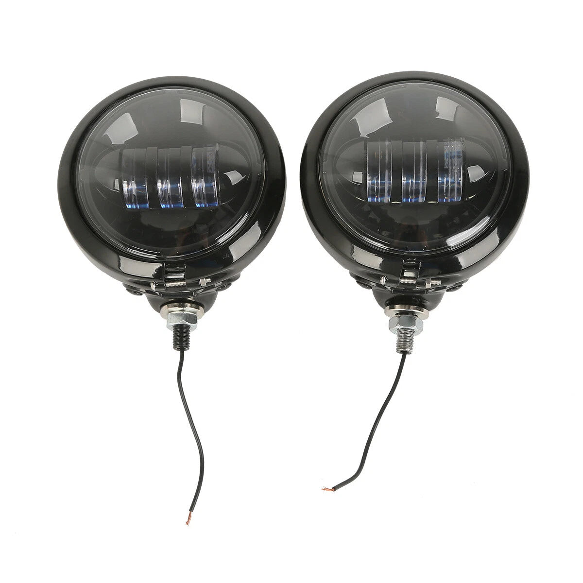 Pair 4.5" LED Fog Lights & Housing Bucket for Harley