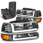 LED DRL Black Amber Side Headlight Bumper Lamp for Silverado (1999–2002)