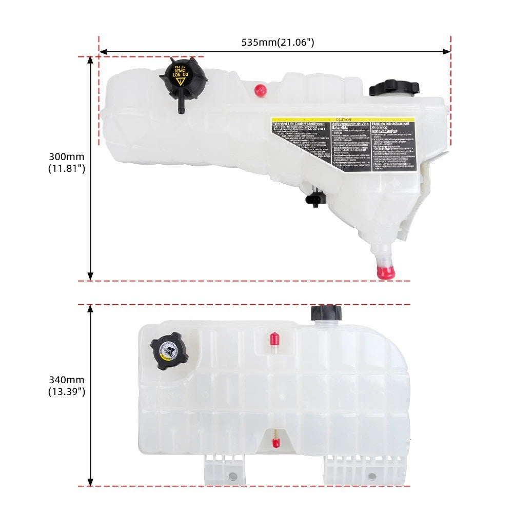 Coolant Reservoir Tank w/ Cap & Sensor for Kenworth W900 T600 T660 Peterbilt 386 (2000–2023)