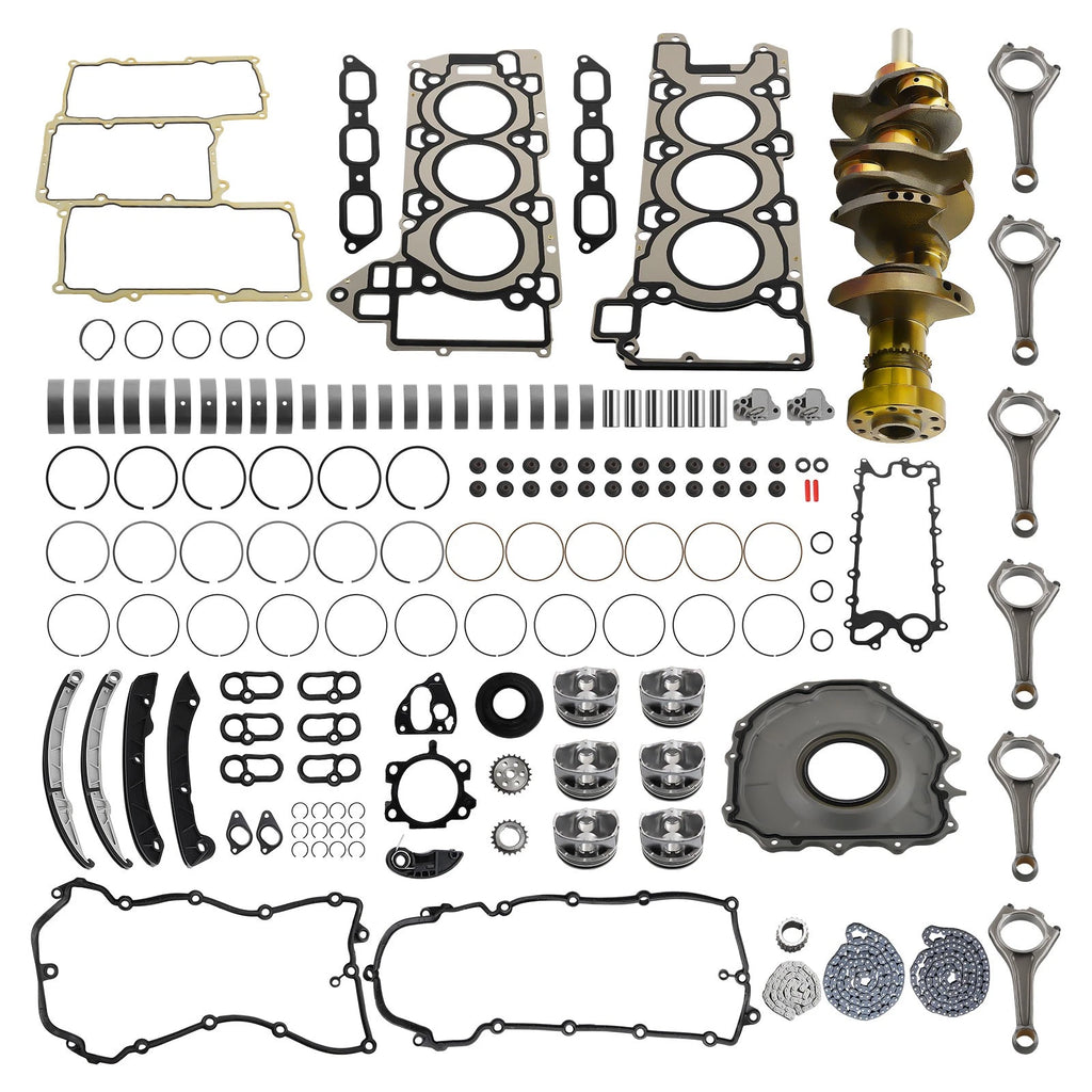 Crankshaft Pistons Timing Chain Rebuild Kit for Jaguar Land Rover AJ126 3.0L (2010–2015)