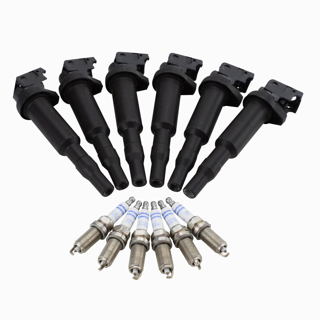 Set of 6 OEM Bosch Ignition Coils + 6 Spark Plugs for BMW 3 5 Series Z4 (2000–2006)