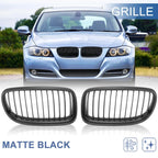 Pair Matte Black Front Grille Kidney for BMW E90 E91 (2009 - 2011)