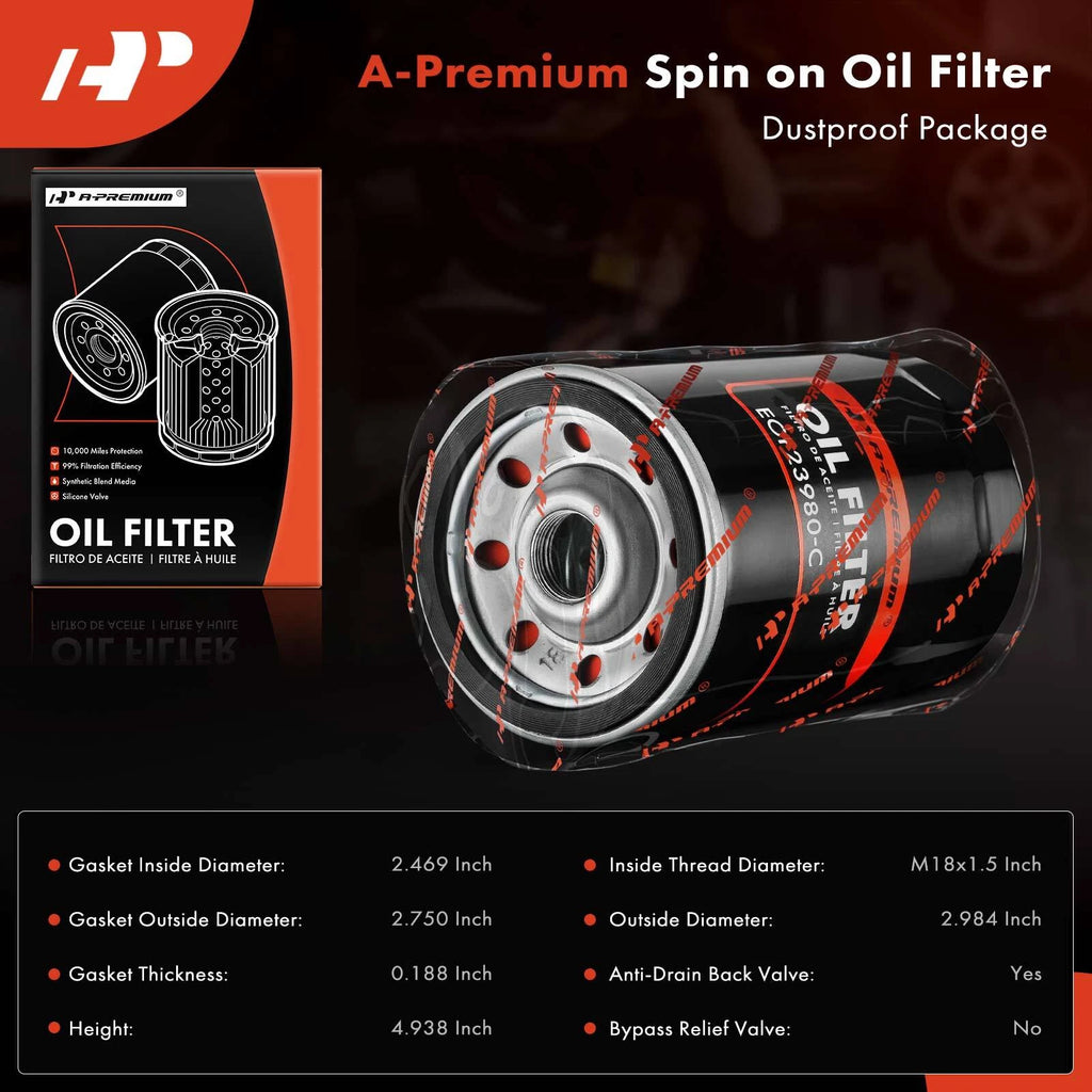 Engine Oil Filter for Chevy Silverado 1500, Malibu (1981-2001)
