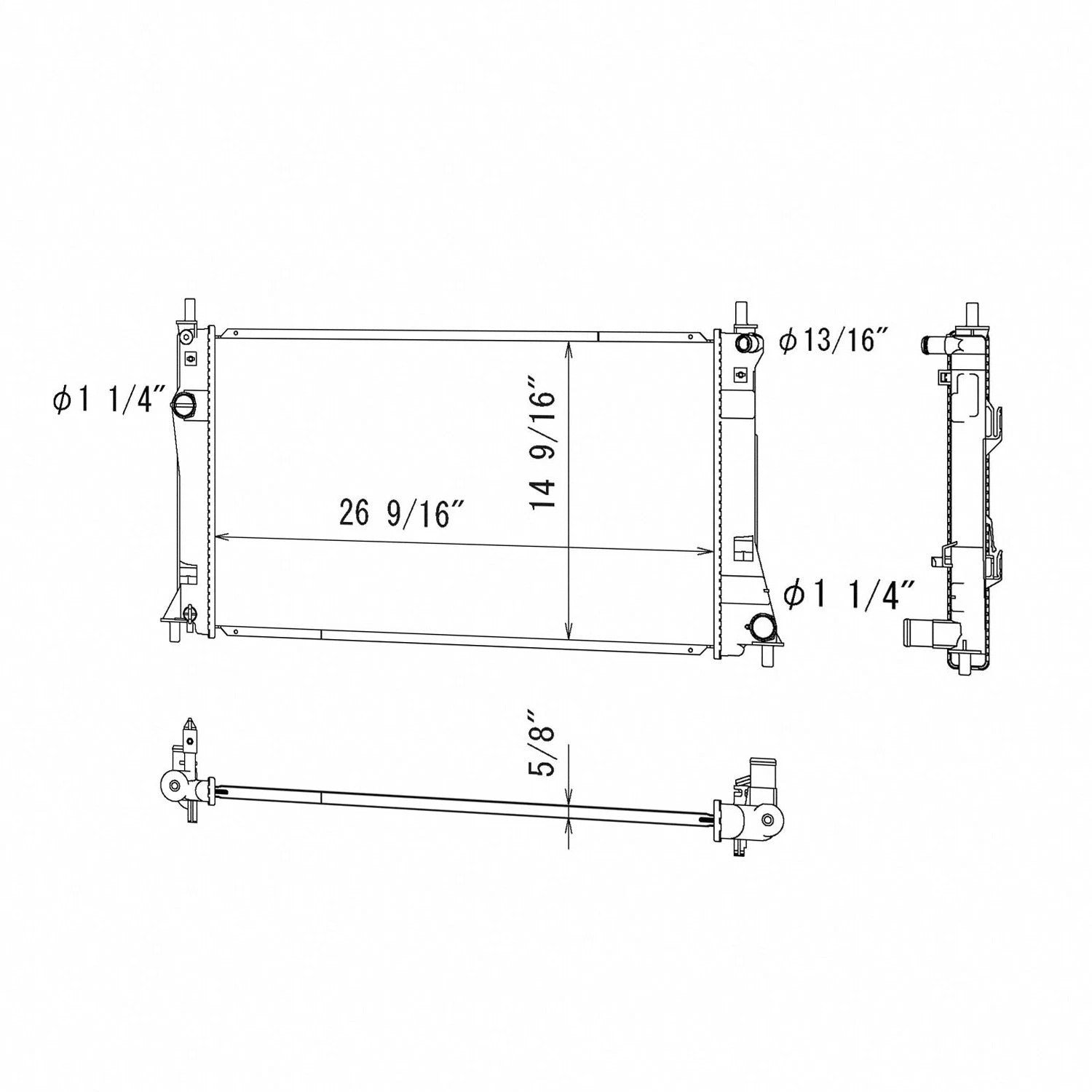 Replacement Plastic Aluminum Radiator for Ford Ranger (2011–2018)