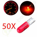 50x T5 Red Halogen Mini-Wedge Bulbs for Honda