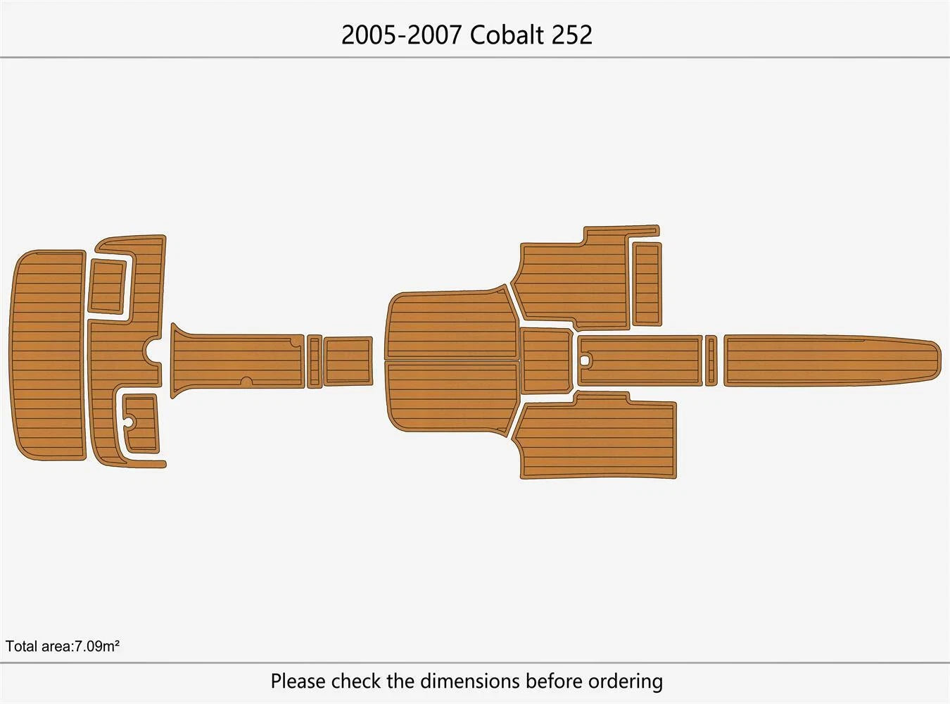 EVA Foam Teak Deck Flooring Mat for Cobalt 252 (2005)
