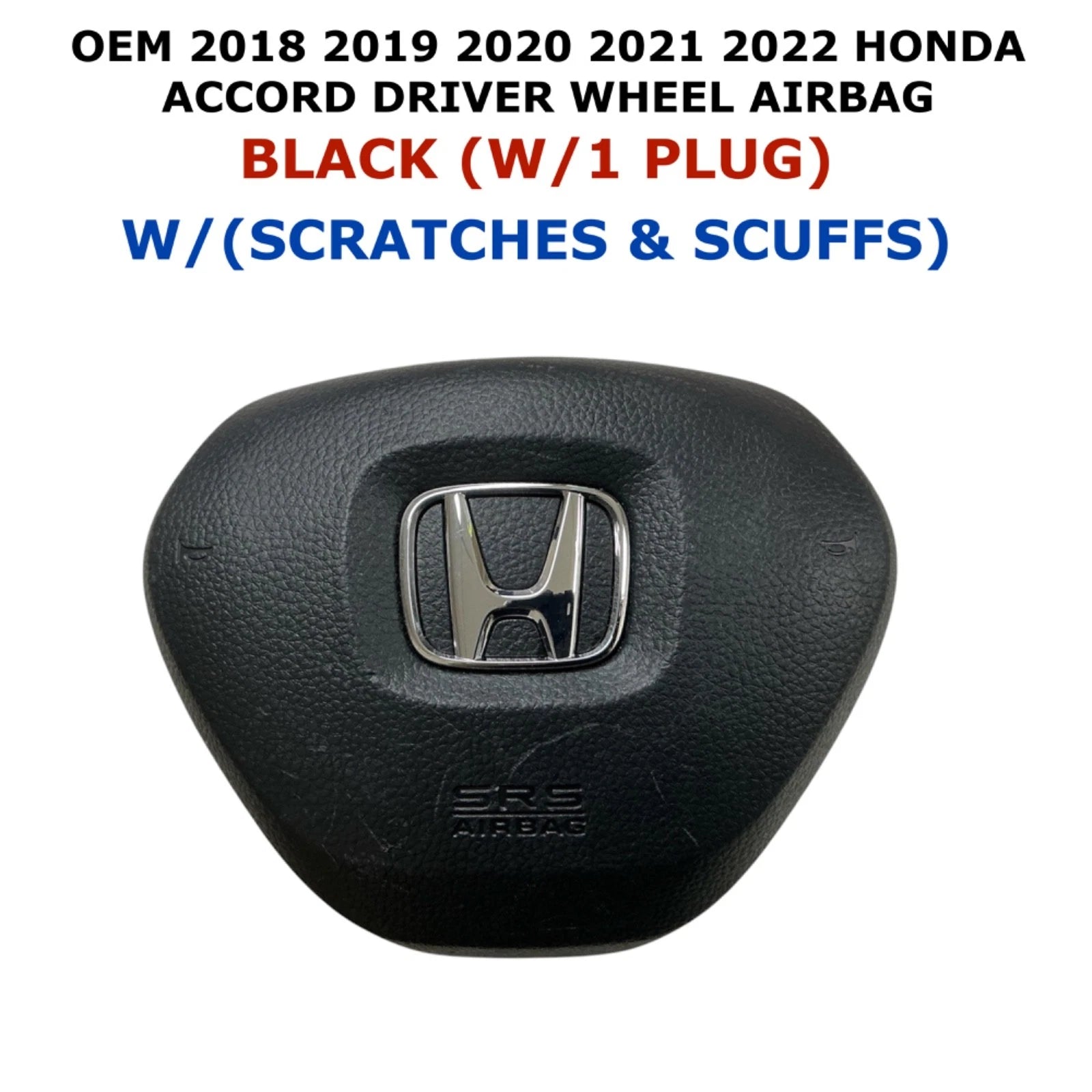 Driver Wheel Airbag for Honda Accord (2018–2022) W/1 Plug Black