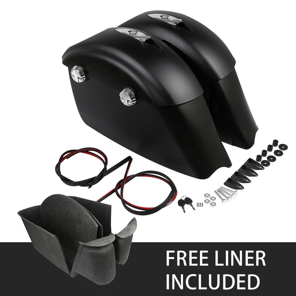 Matte Black Saddlebags for Indian Chieftain (2014–2018) - Electronic Latch
