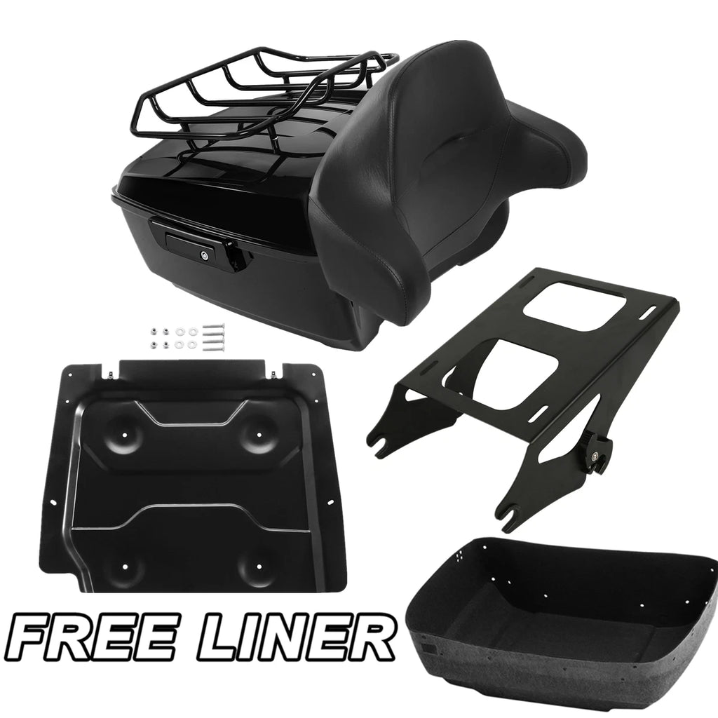 Trunk Pad Mount Rack Base Plate for Harley Street Road Glide (2014–2023) Black