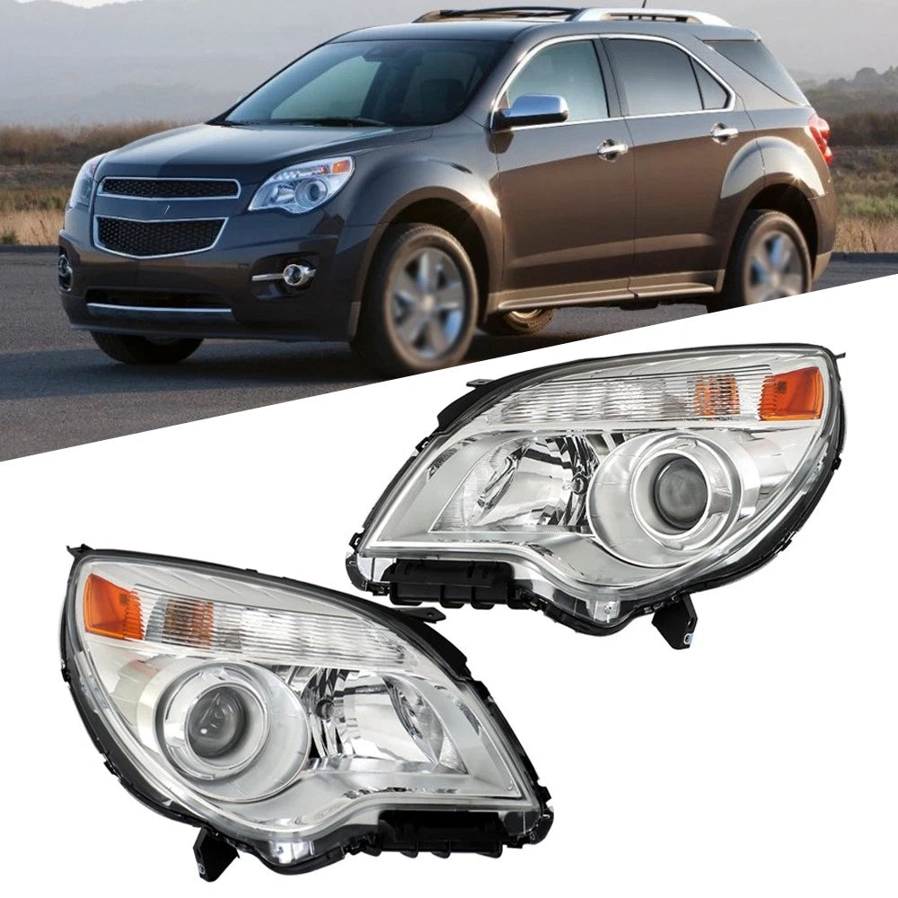 Set of 2 Chrome Halogen Headlights for Chevy Equinox (2011–2015)