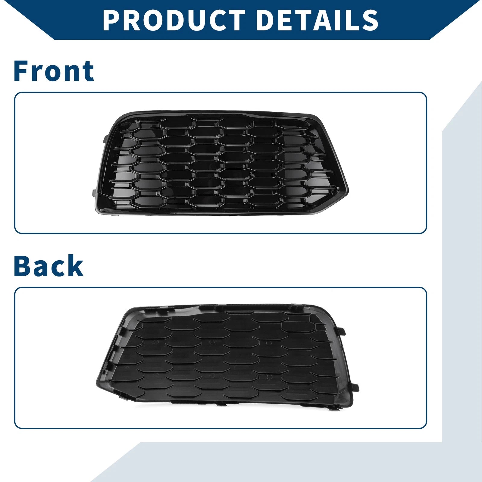 1 Pair Fog Light Grill Honeycomb for Audi Q5 (2018–2021) No. 80A807679D/80A807680D
