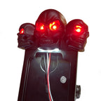 Black Side Mount License Plate Bracket w/ Skull LED Tail Light for
