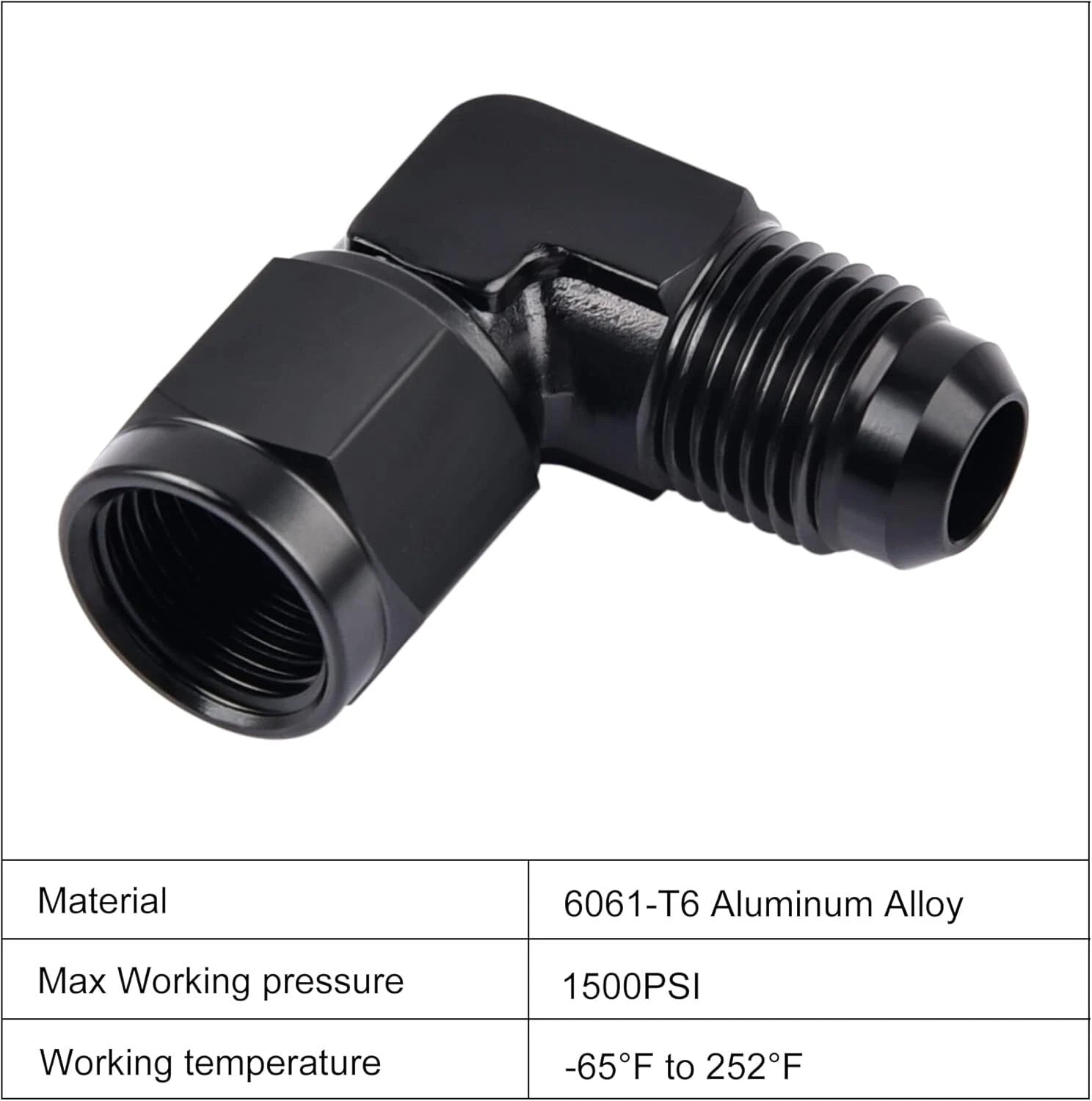4x 6/8/10AN Female to Male Flare 90° Swivel Hose Fitting Adapter for Car (—–—)