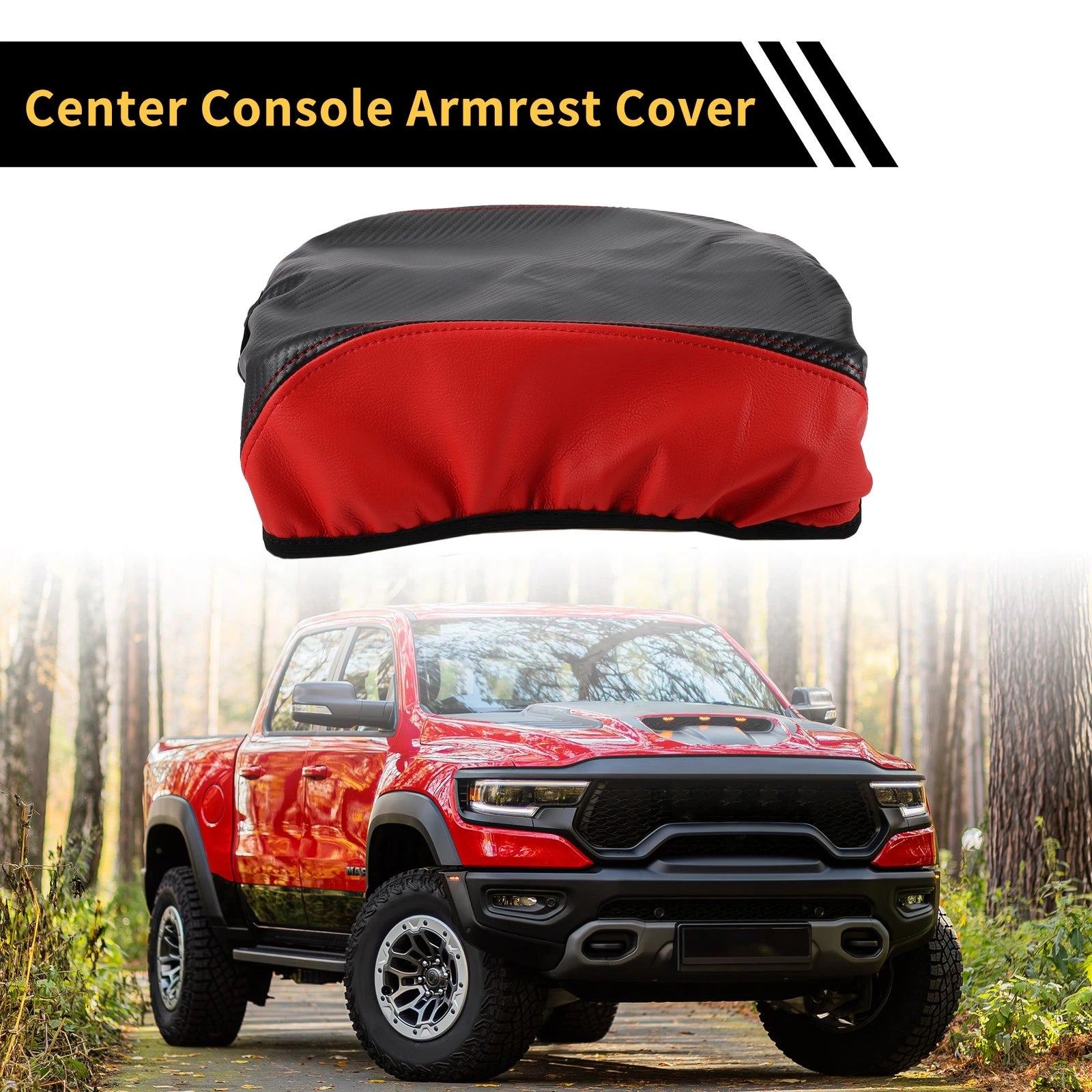 Center Console Lid Armrest Cover for Ford F-150 (2015–2020) Carbon Fiber