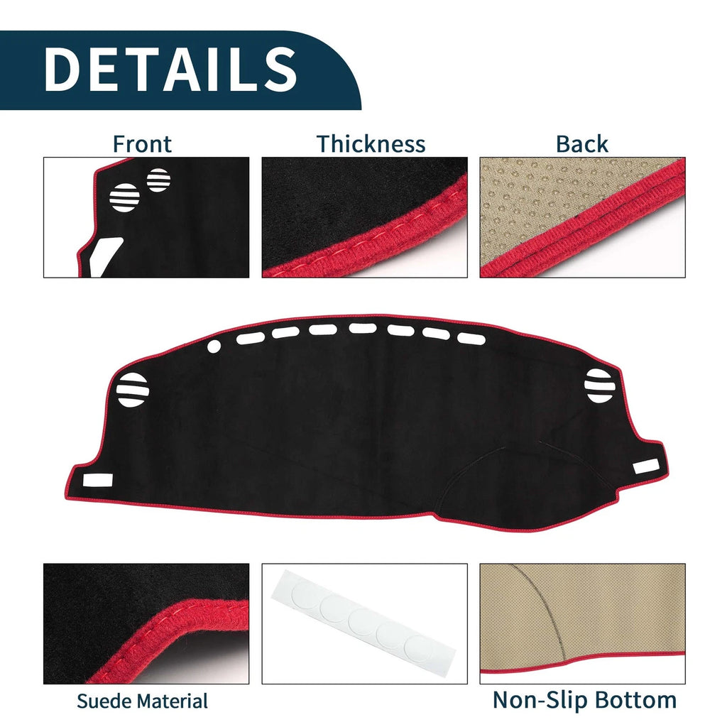 Dashboard Cover Mat for Lexus CT 200H (2011–2019) Sun Protector Black Red