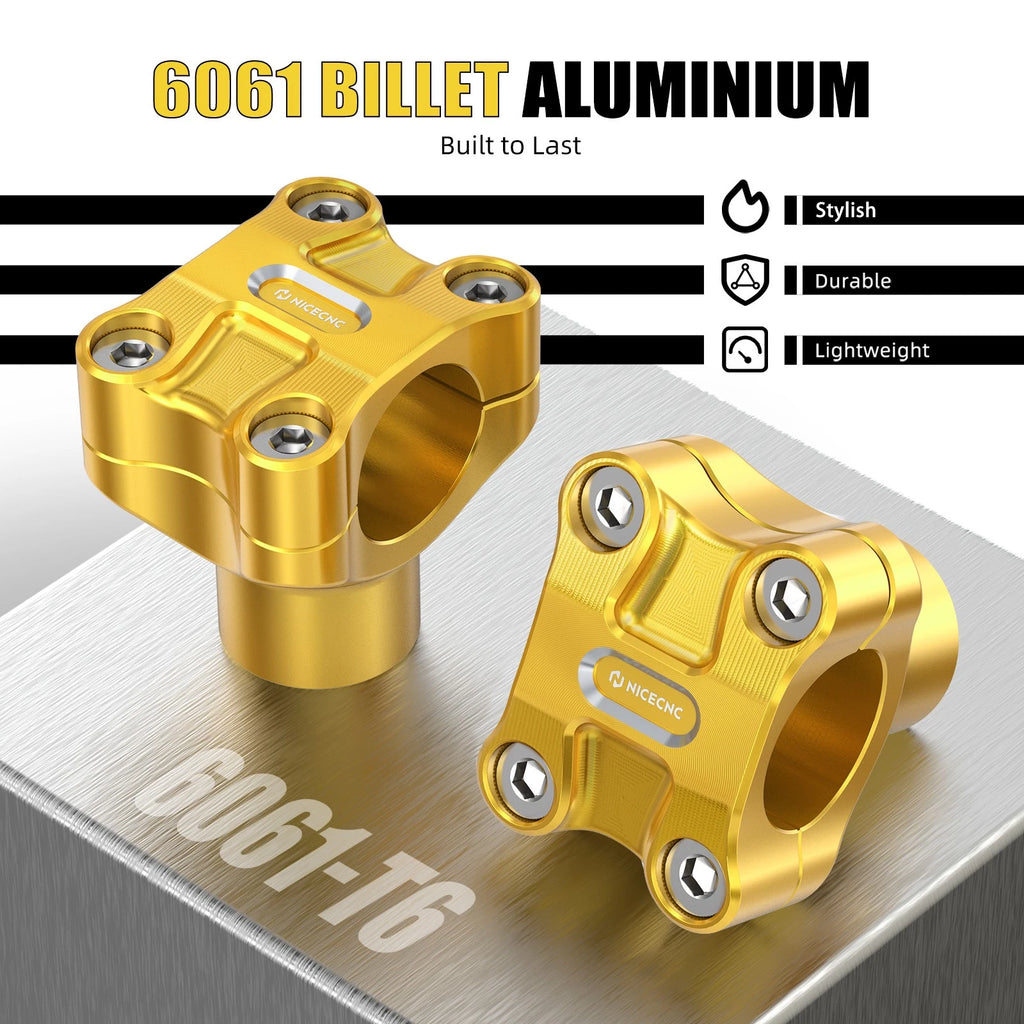 2X Anodized 2" Handlebar Risers for Harley Dyna Low Rider FXDL (2006–2017)
