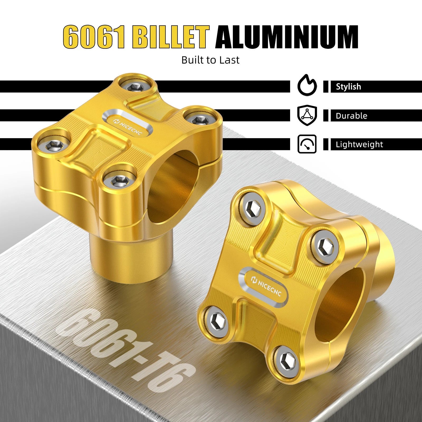 2X Anodized 2" Handlebar Risers for Harley Dyna Low Rider FXDL (2006–2017)