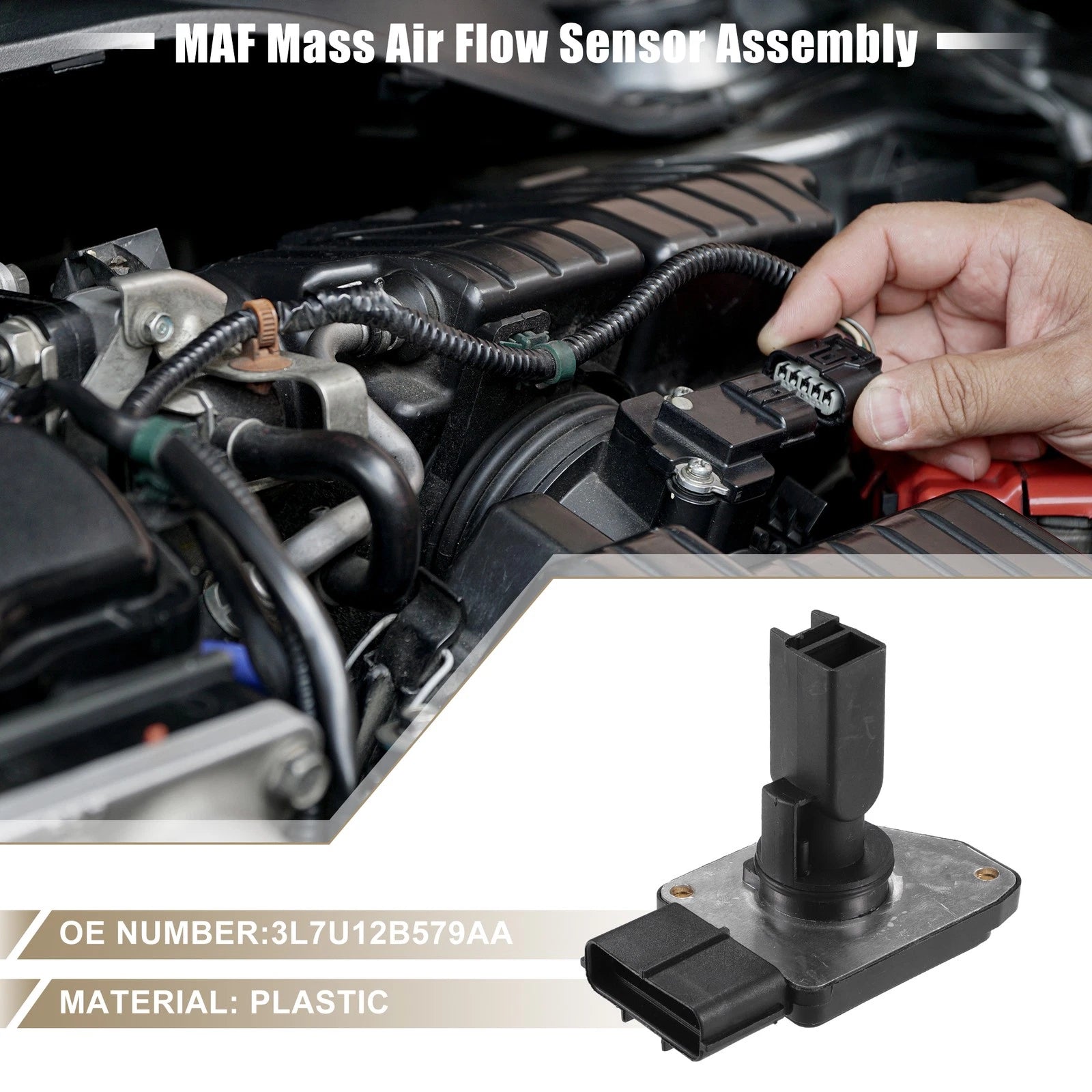 MAF Mass Air Flow Sensor for Ford Expedition (2003–2004) No. 3L7U12B579AA