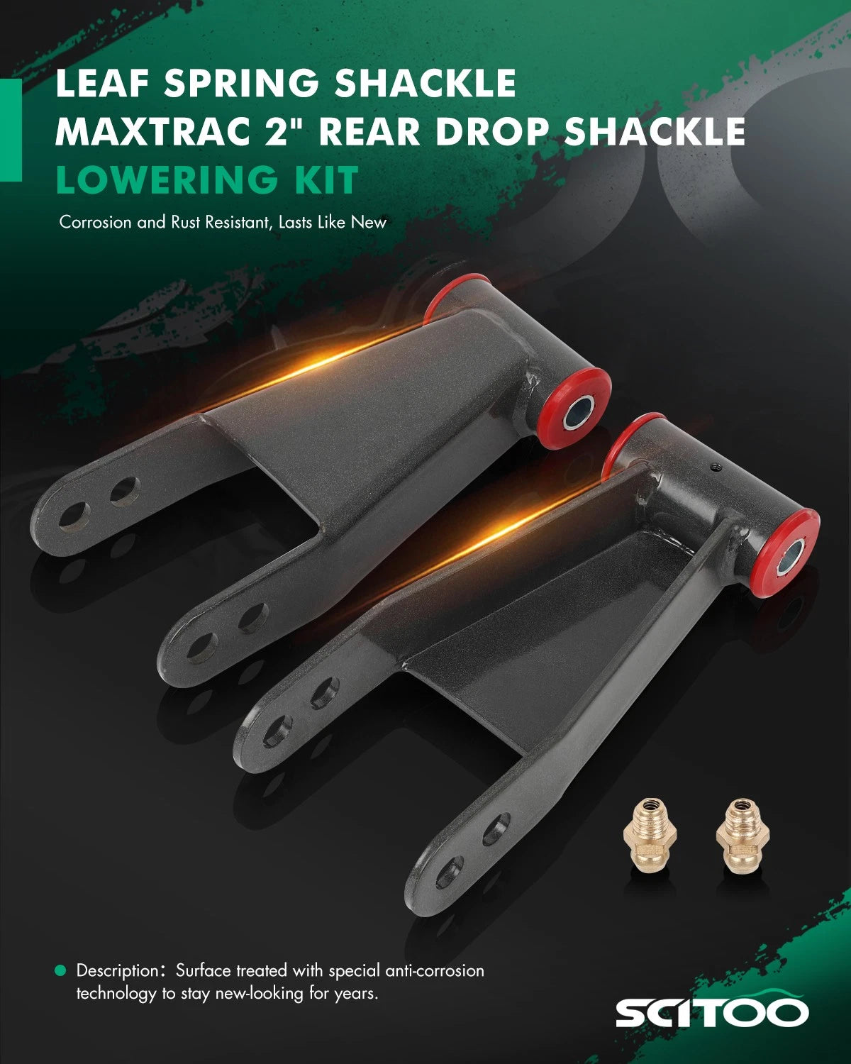 2" Rear Drop Shackle Lowering Kit for Ford F150 (2004–2014) 413130