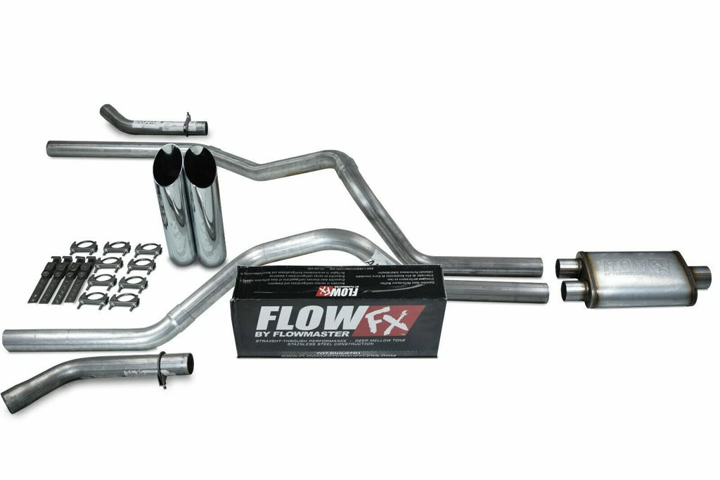 2.5" Dual Exhaust Kit for Ford F150 (2021–2025) Flowmaster Flow FX Slash Tip