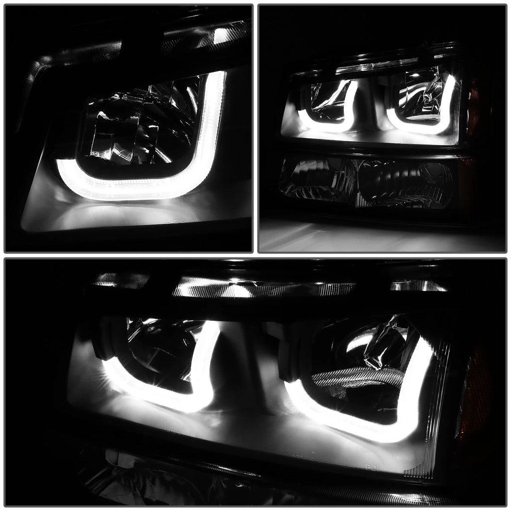 J-Halo LED DRL Headlights w/ Bumper Lamps for Chevy Silverado (2003–2007)