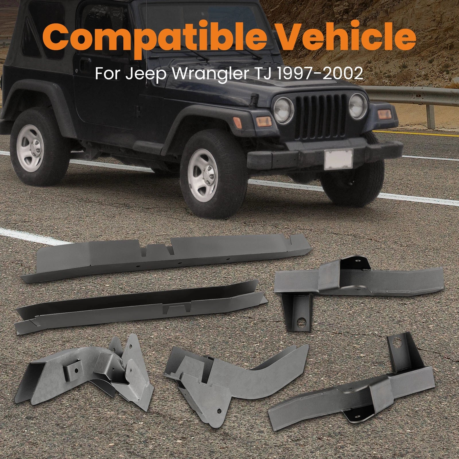 Frame Rust Repair Set for Jeep Wrangler TJ (1997–2002)