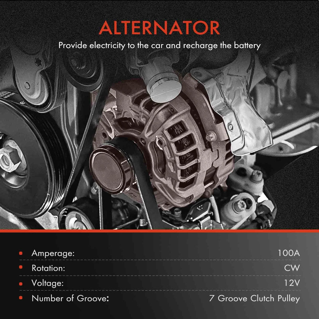 Alternator for Toyota RAV4 (2006-2008) L4 2.4L 100A Clockwise 12V