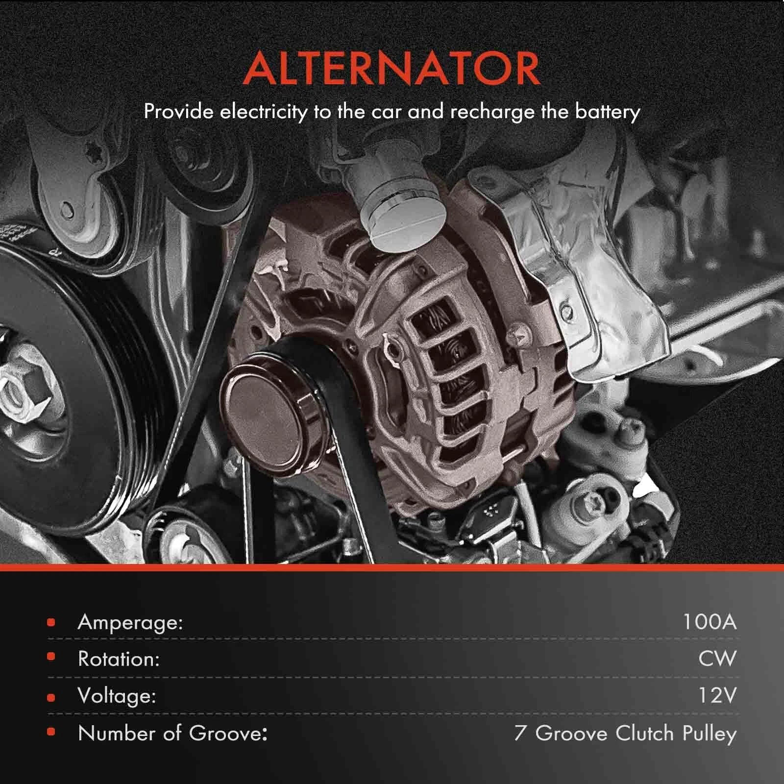 Alternator for Toyota RAV4 (2006-2008) L4 2.4L 100A Clockwise 12V