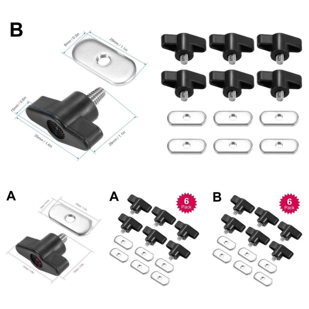 Track Mounting Bolts and Gaskets Set of 6 for Kayak Canoe Boat Systems