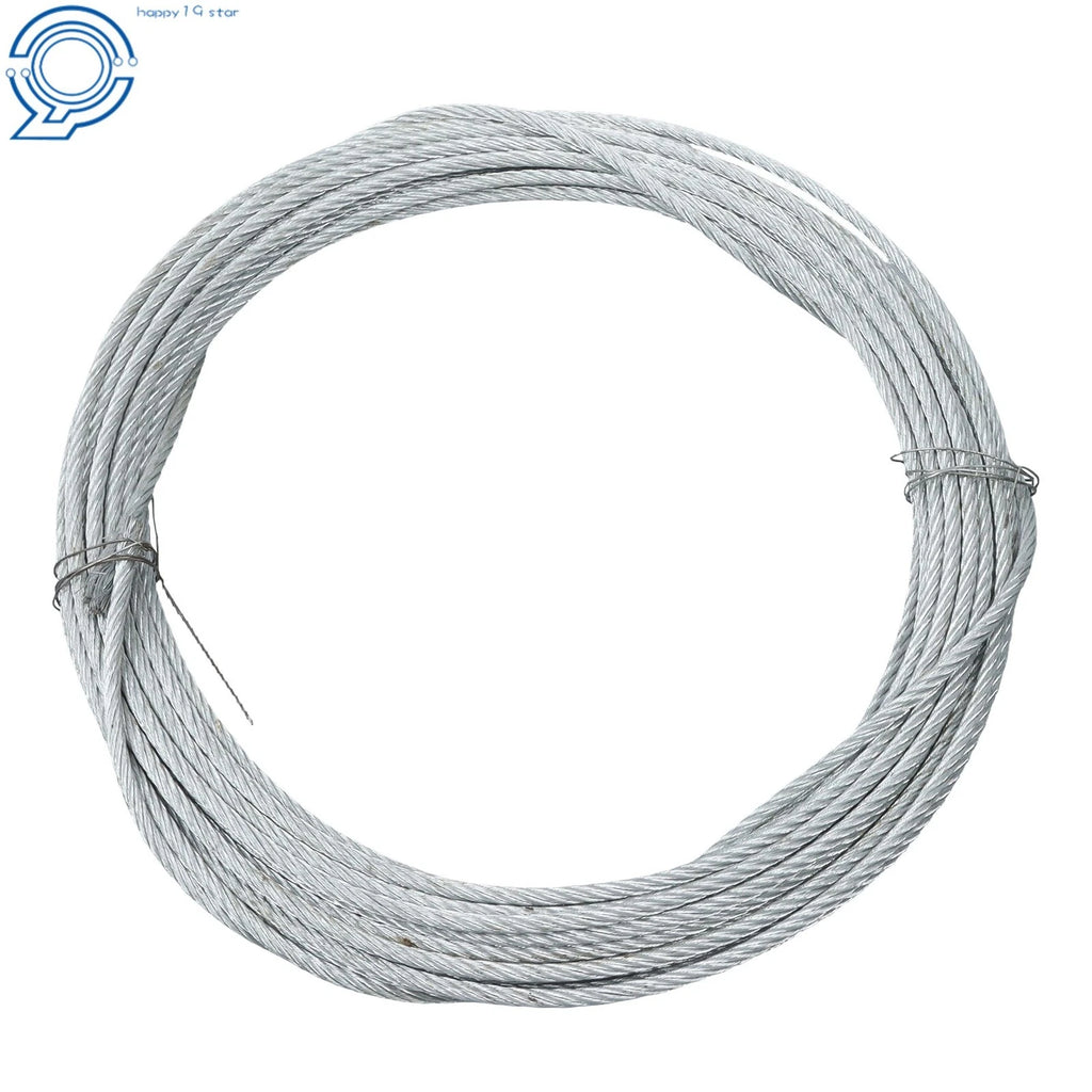 Galvanized Steel Cable 3/16 in x 50 FT 7X19 Strands 4200lbs Strength