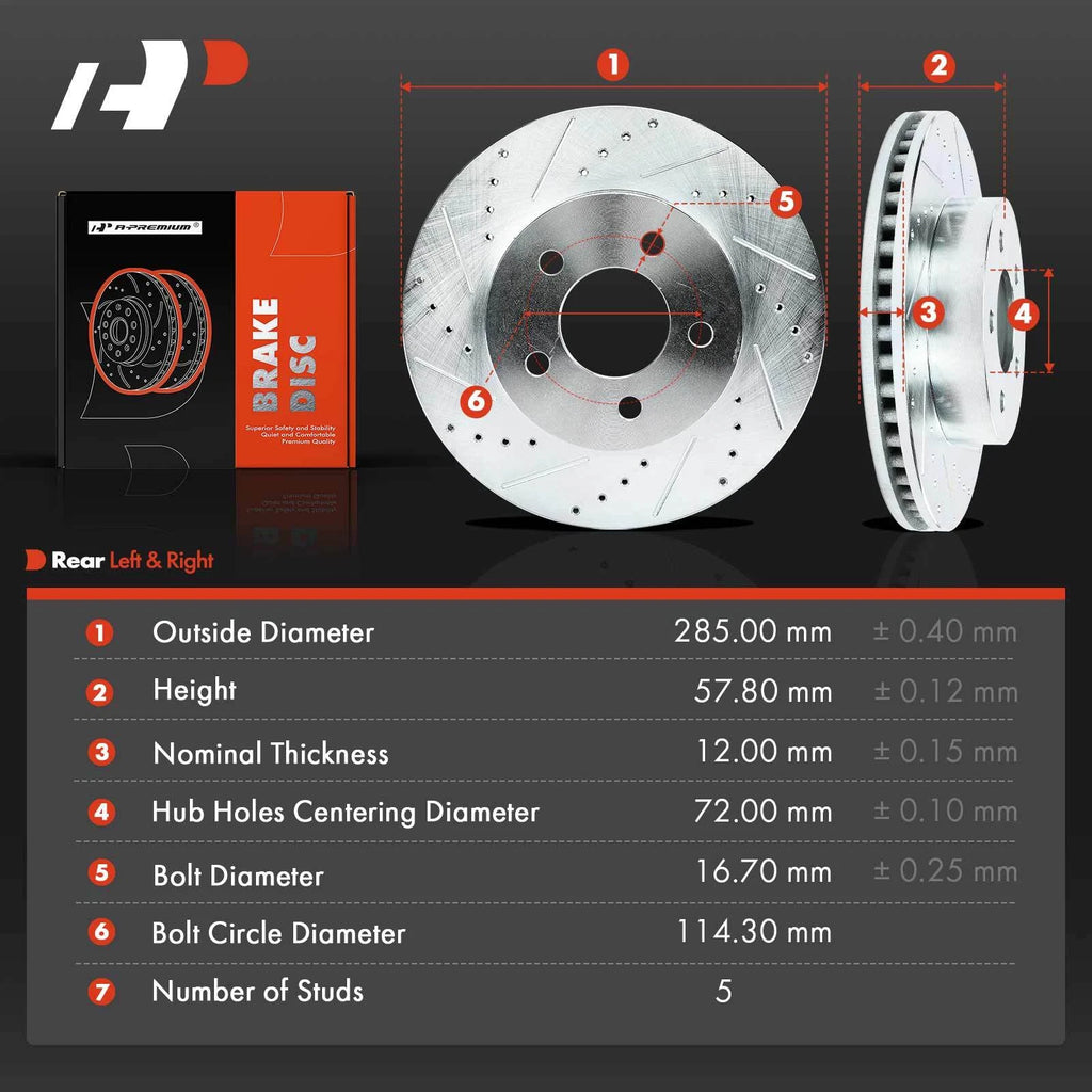 Front Drilled Brake Rotors for Jeep Liberty (2002-2007)