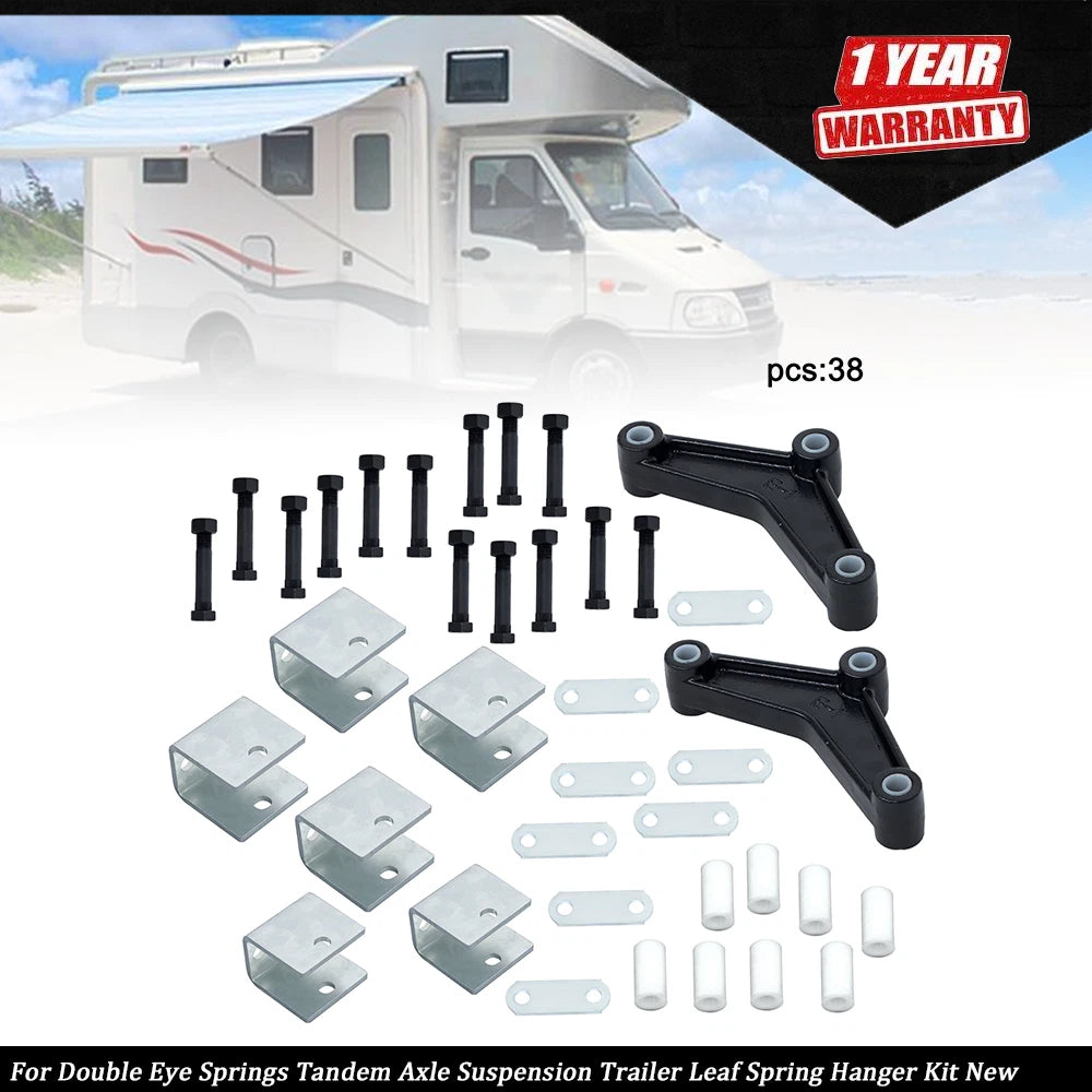 Double Eye Leaf Spring Hanger Kit for Tandem Axle Trailer