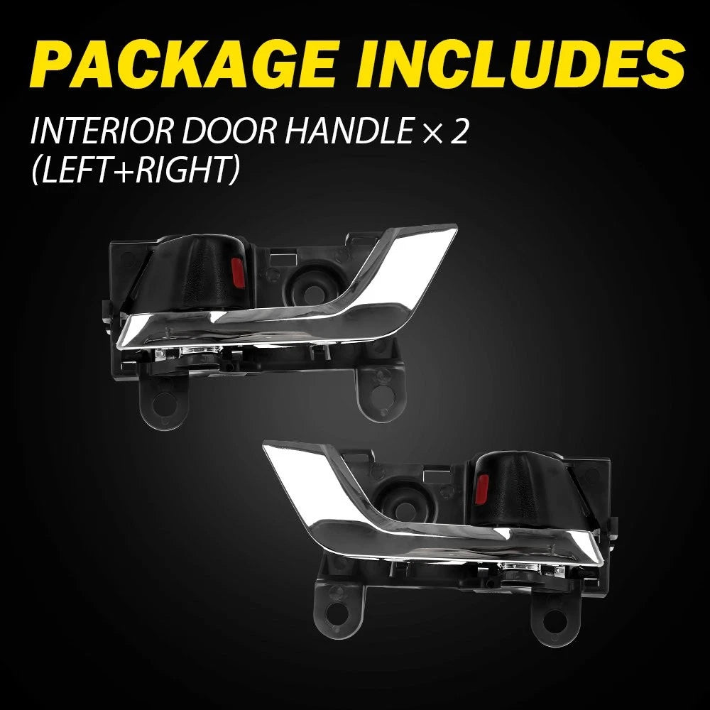Set of 4 Black Interior Door Handles for Toyota Highlander (2008–2013)