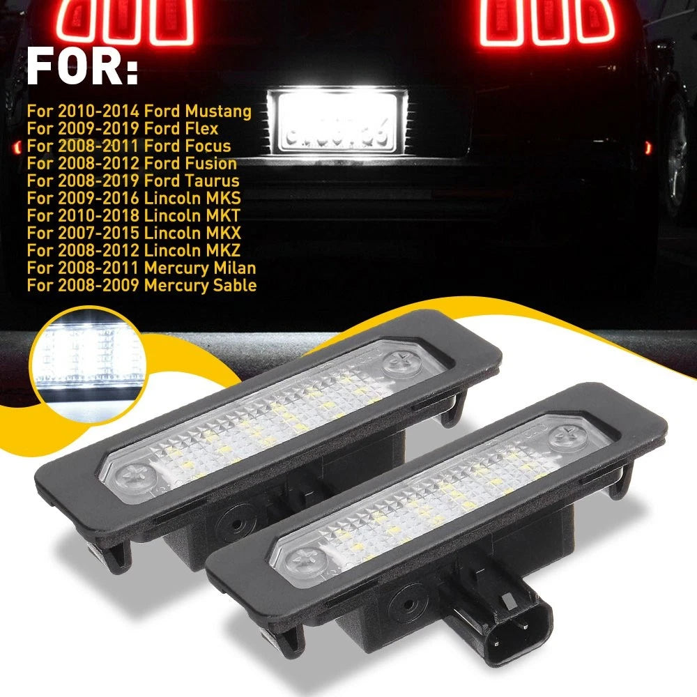 License Light Plate for Ford Mustang (2010–2014) L+R BRIGHT Replacement