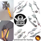 LED Turn Signal Rearview Mirrors for Harley Big Dog Springer Dyna