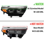 Full LED Headlight Pair for Ford Explorer (2020–2024) w/o Module, DRL, Chrome