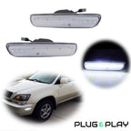 2X White LED Front/Rear Side Marker Parking Lights for Lexus RX300 (1999–2003)