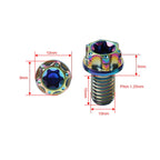 6 x M10x10mm Titanium Torx Head Flange Screws for Motorcycle Bike