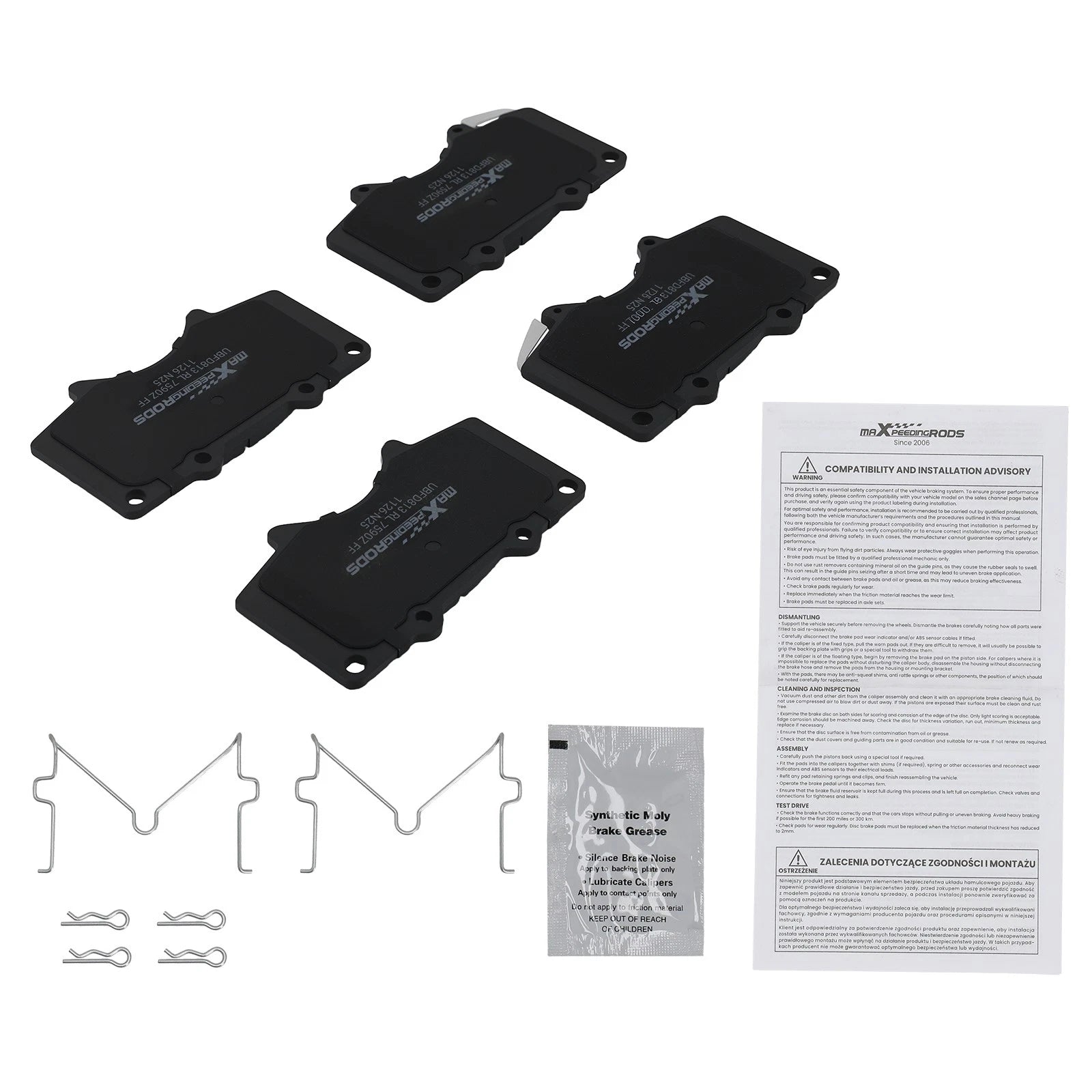 Front Ceramic Brake Pads Kit for Toyota Sequoia Tacoma (2001–2023)