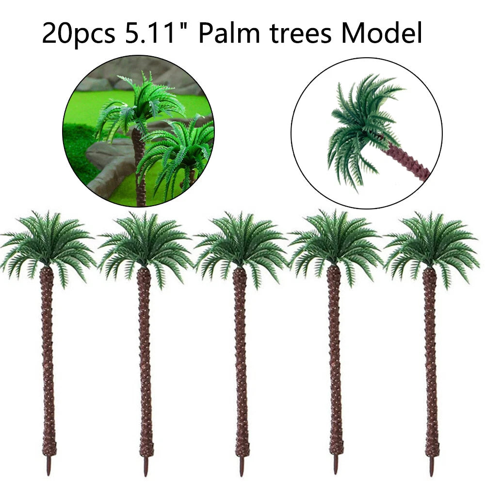 20pcs Coconut Palm Model Trees for Miniature Dioramas