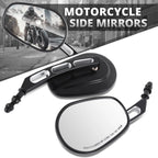 Oval Convex Side View Mirrors for Universal Naked Bike Cruiser (Fit)