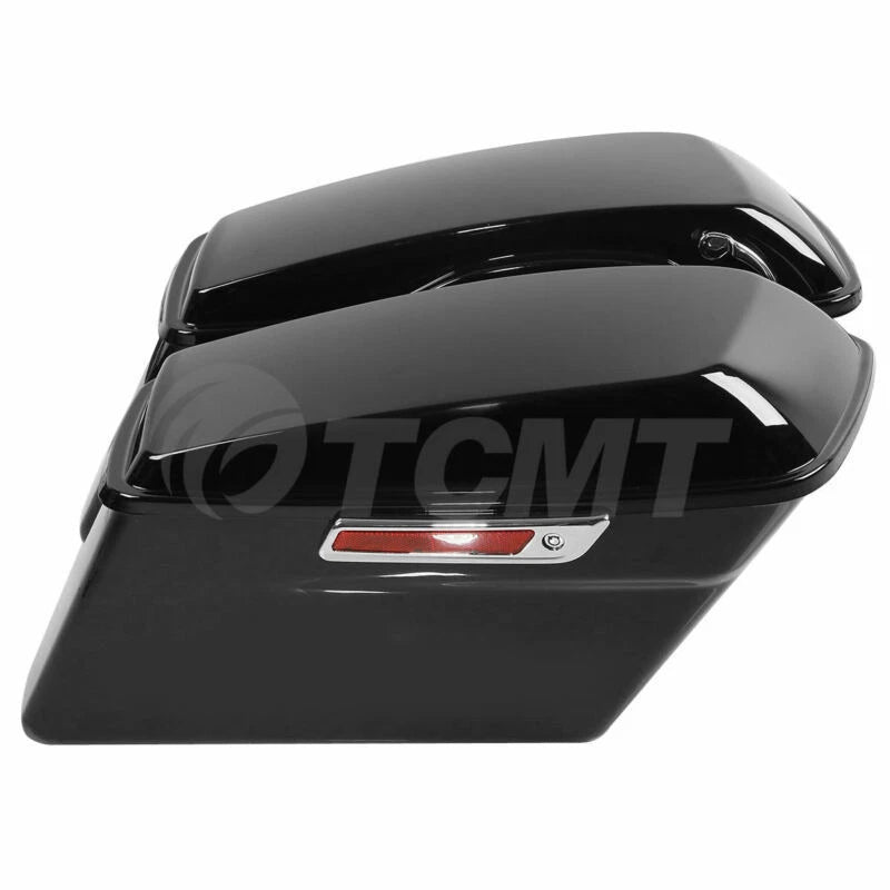 Saddle Bags & Black Conversion Bracket for Harley Softail FLST Fatboy