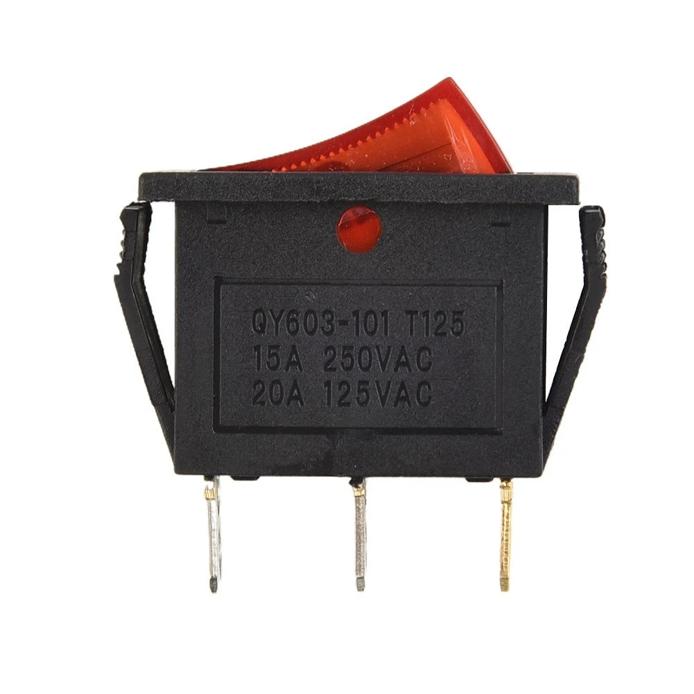 Rocker Switch 15A 250V 20A 125V Red ON-OFF-ON 3 Pin for Automotive