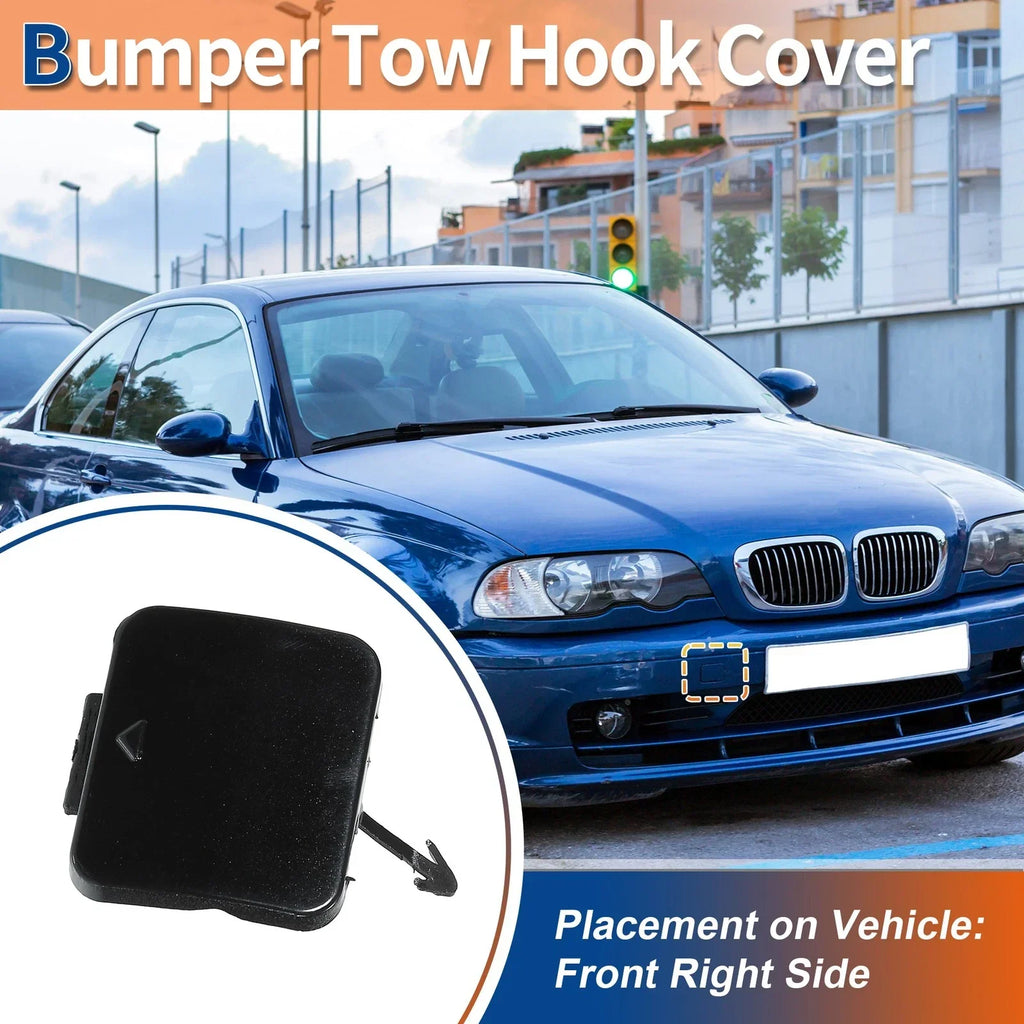 Front Bumper Tow Hook Cover for BMW 525i 528i 530i Black